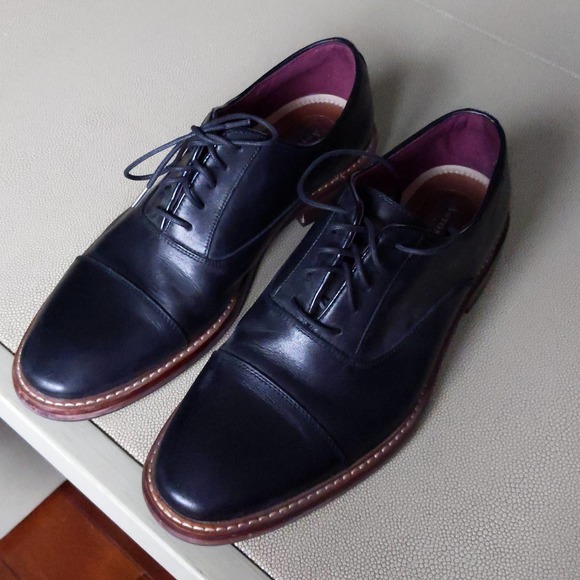 Aston Grey genuine leather Kindu cap toe Oxford shoes Size 10.5  Like new 10 1/2 - Picture 4 of 11